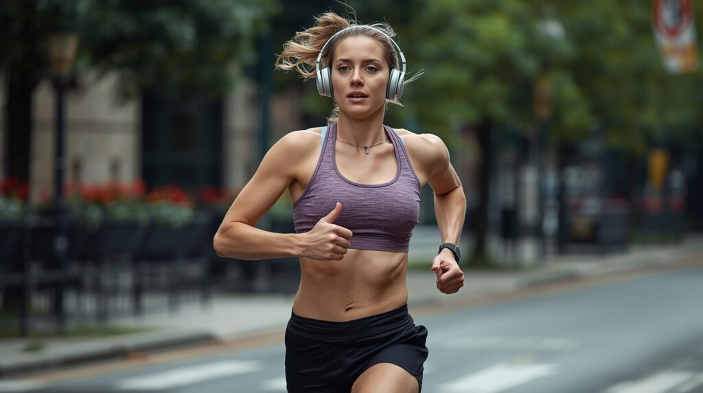 ogger mit Kopfhörern – schneller Beat steigert Motivation und Energie