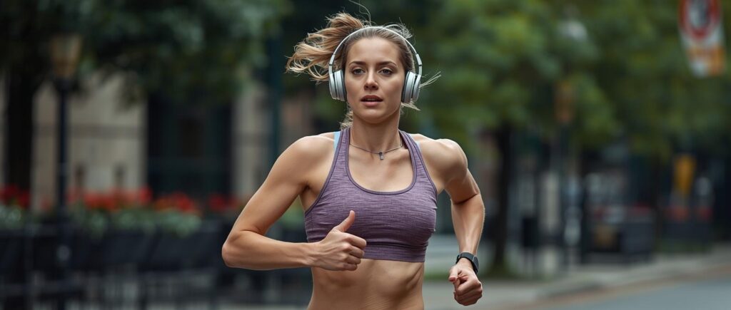 Musik und Sport: Jogger mit Kopfhörern – schneller Beat steigert Motivation und Energie