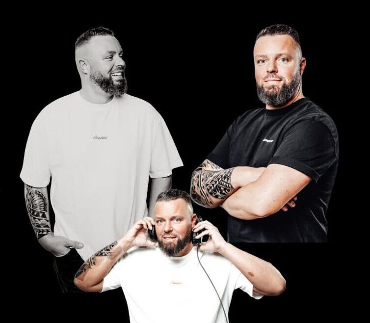 Linke Seite mit DJ Edi Edition Logo und Künstlerprofil, darunter Name, Musikstil, Standort Hamburg, Kurzprofil über DJ-Tätigkeit seit 2005, Referenz eigenem DJ-Equipment, Instagram-Kontakt; rechte Seite mit drei Fotos des DJs in verschiedenen Posen auf schwarzem Grund und Auflistung seiner Clubauftritte und Stationen von 2005 bis heute, darunter Bremerhaven, Delmenhorst, Ibiza und weitere Clubs in Deutschland.